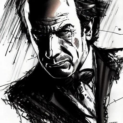 Image similar to A drawing of Saul Goodman by Yoji Shinkawa