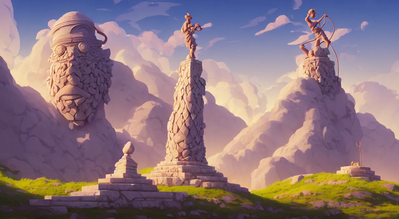 Prompt: painting of hiperborea zikkurat statue and hill valley Nordic temple of olympus glory hogweed plant grow flower ,in marble incrusted of legends heartstone official fanart behance hd by Jesper Ejsing, by RHADS, Makoto Shinkai and Lois van baarle, ilya kuvshinov, rossdraws global illumination