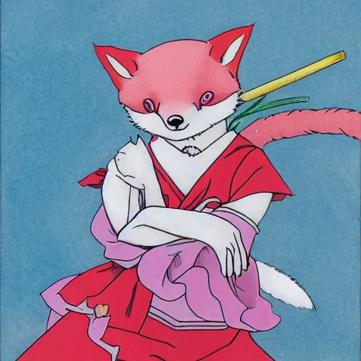 Image similar to sakura fox, by araki hiruhiko