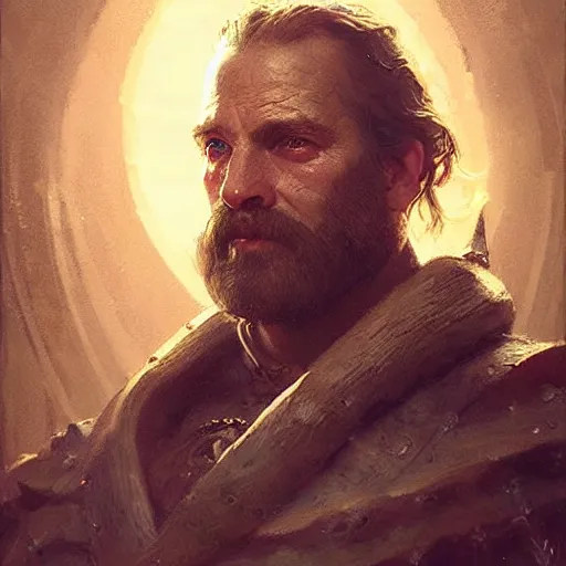 Prompt: Portrait of old Knight with big mutton chops, detailed face, fantasy, highly detailed, cinematic lighting, digital art painting by greg rutkowski
