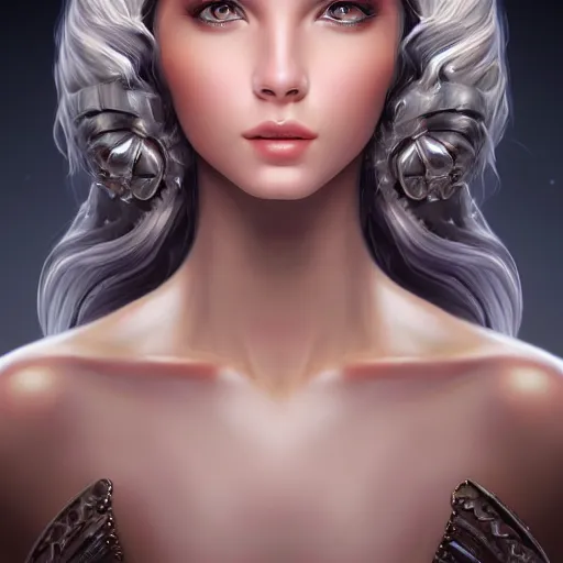 Image similar to perfectly - centered close - up portrait - photograph of goddess, the perfect human female specimen, intricate, elegant, super highly detailed, professional digital painting, artstation, concept art, smooth, sharp focus, no blur, no dof, extreme illustration, unreal engine 5, 8 k, by anne stokes