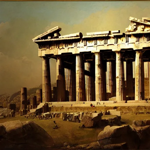 Prompt: the Parthenon with attached wings, flapping, oil on canvas, portrait, intricate, 8k highly professionally detailed, HDR, CGsociety