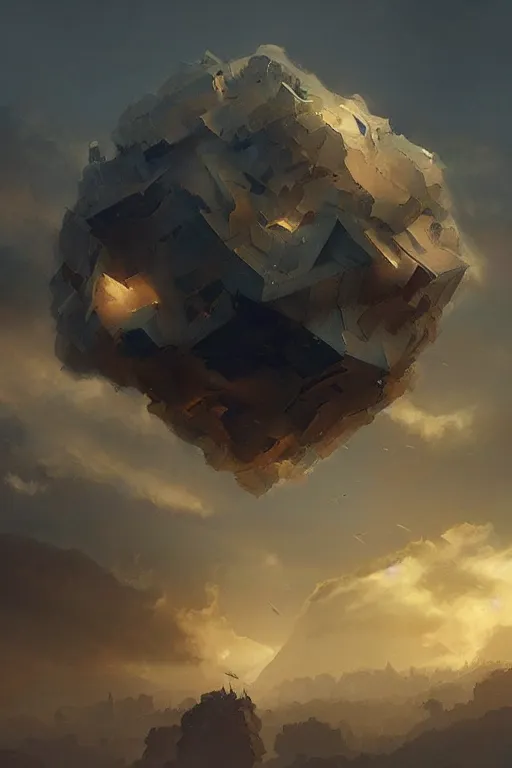 Prompt: a dodecahedron cloud, intricate, elegant, volumetric lighting, scenery, digital painting, highly detailed, artstation, sharp focus, illustration, concept art,ruan jia, steve mccurry