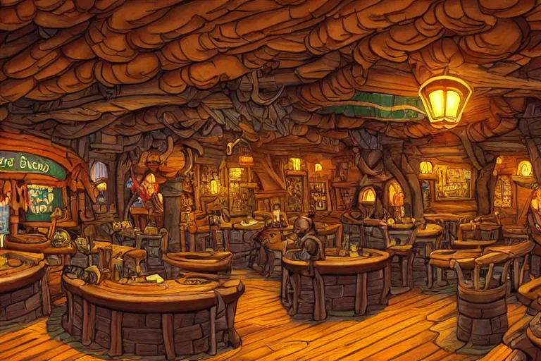 Prompt: secret of monkey island background, pirate pub interior, intricate detail widescreen wallpaper