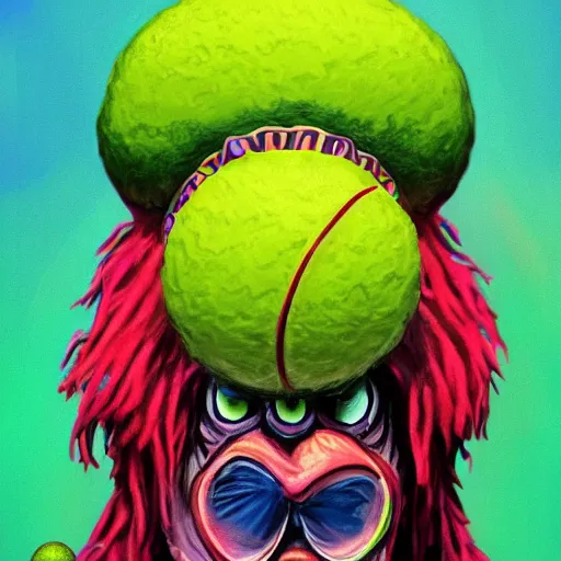 Image similar to a snoop dogg tennis ball monsters, colorful, digital art, fantasy, magic, chalk, trending on artstation, ultra detailed, professional illustration by basil gogos