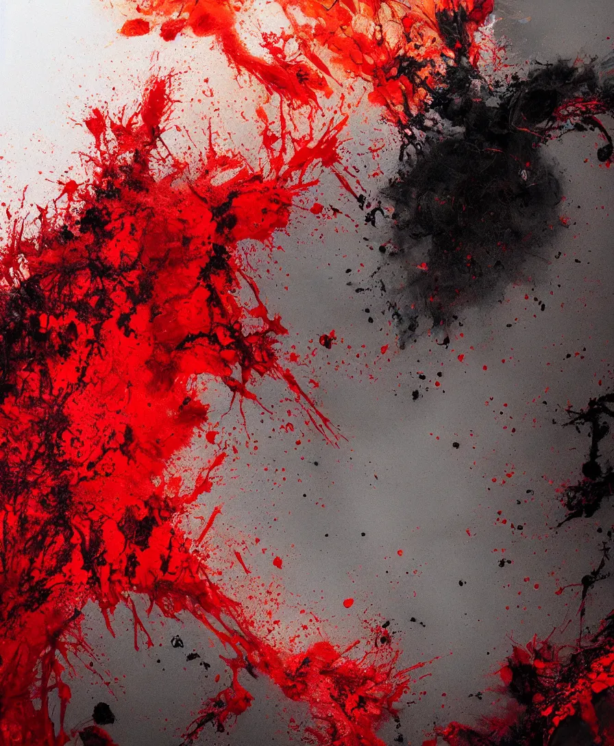 Prompt: hyper realistic blood splash and tar texture, art by greg rutkowski, intricate, ultra detailed, photorealistic, vibrante colors, colorful, trending on artstation, 4 k, 8 k