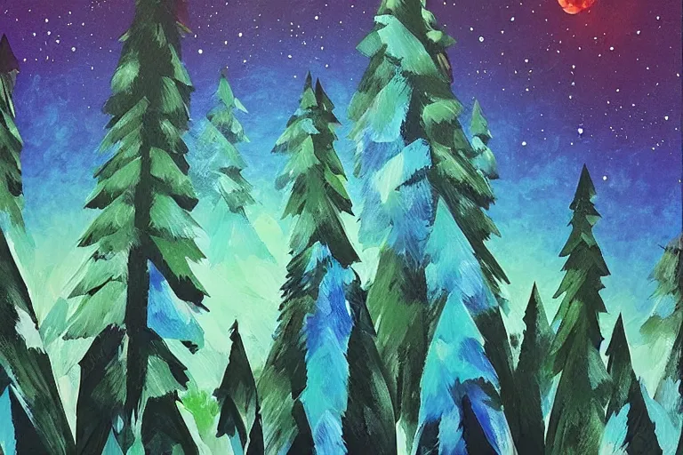 Prompt: abstract art representing 🌲🌌 by pedro correa