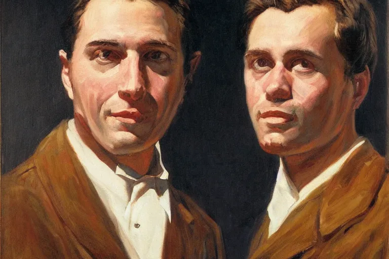 Prompt: self - portrait, painting by brothers hildebrandt