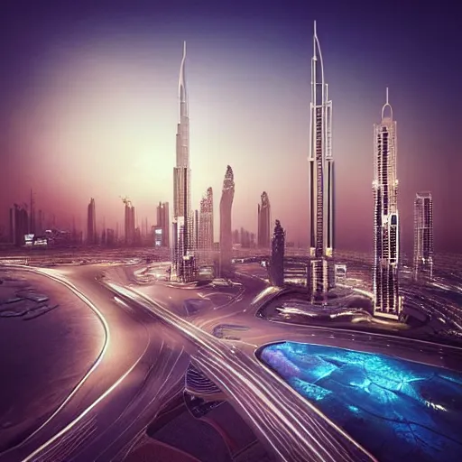 Image similar to “most advanced Dubai city dramatic lighting proportional symmetrical minimalism photorealistic sky render octane architecture interior design”