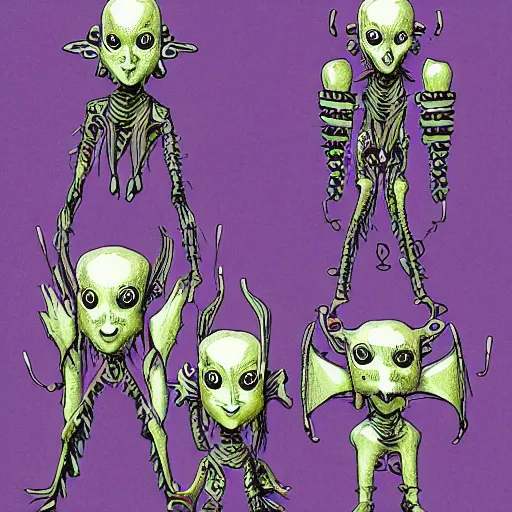 Prompt: goth metal head alien species, detailed, weird, belts