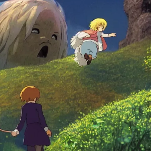 Image similar to a leaked image of the live action version howls moving castle by studio ghibli, photorealistic, 4 k, ultra realism