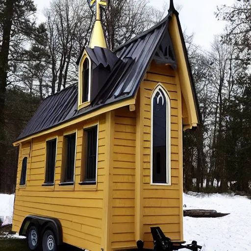 Image similar to tiny home that looks exactly like a scaled - down st volodymyr's cathedral.