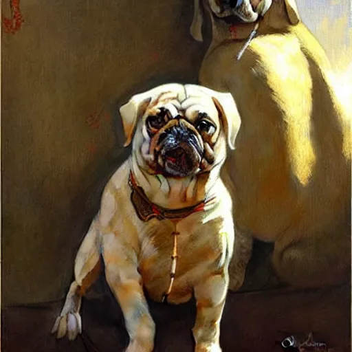Image similar to pun dog meme, painting by gaston bussiere, craig mullins, j. c. leyendecker