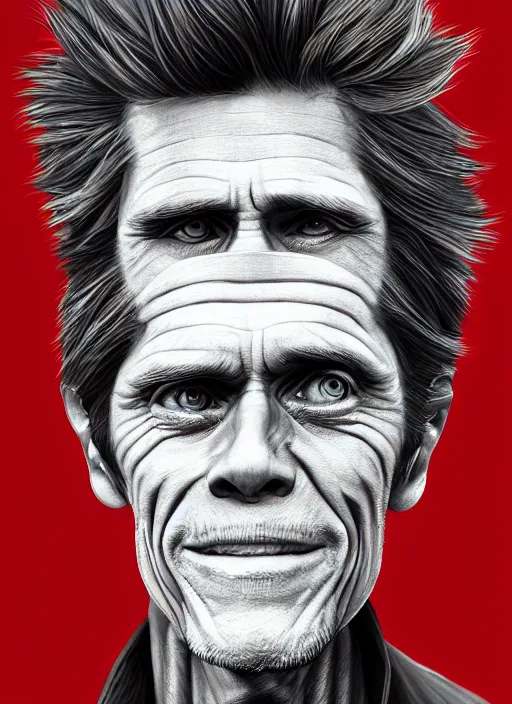 Image similar to willem dafoe portrait illustrated by rossdraws, digital artwork 4 k