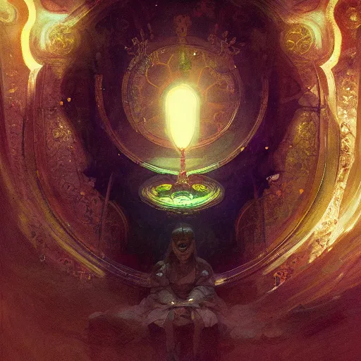 Prompt: concept illustration of an ancient glowing spellbook. glowing light, intricate, elegant, digital painting, concept art, smooth, sharp focus, illustration, from Metal Gear, by Ruan Jia and Mandy Jurgens and Greg Rutkowski and William-Adolphe Bouguereau, Trending on Artstation, artgem