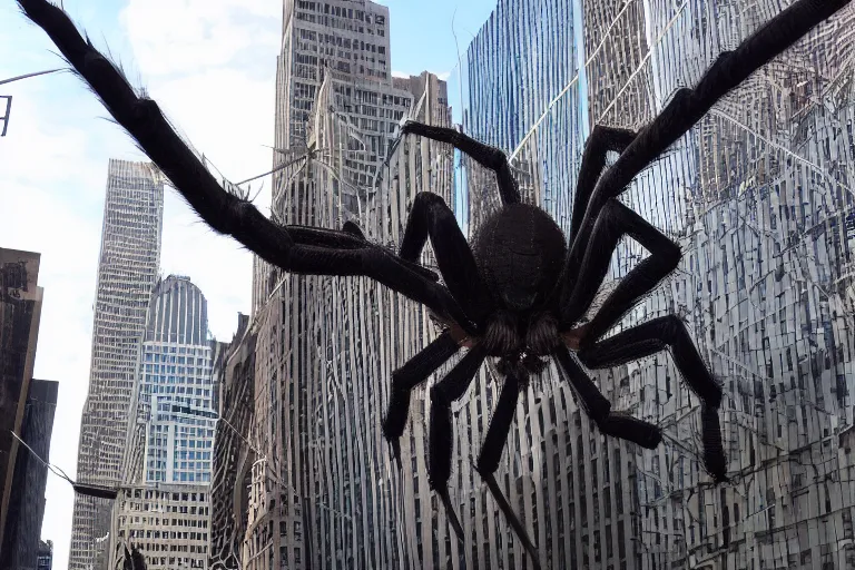 Prompt: A giant spider in the middle of Manhattan