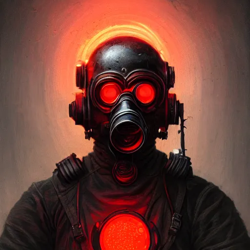 Image similar to commission of a man wearing a black helmet and a black gas mask,red glowing eyes,digital art,crazy detail,hyperdetailed,hyperrealistic,photorealistic,art by greg rutkowski,trevor henderson,artstation,deviantart,eerie,western comic style,comic,sharp lineart