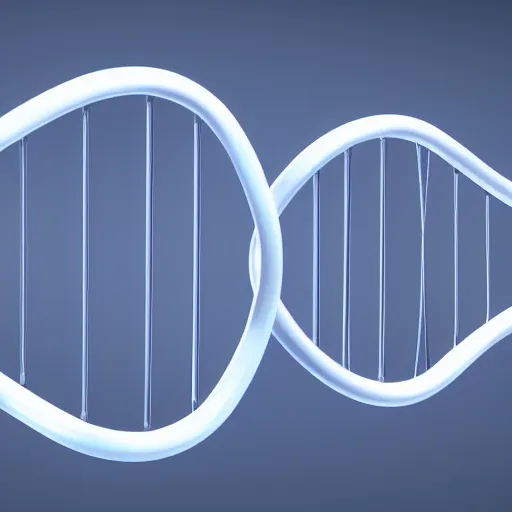 Image similar to medical model of DNA helix, blue and grey, studio light, octane render, soft filter