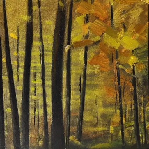 Prompt: An oil painting of a forest