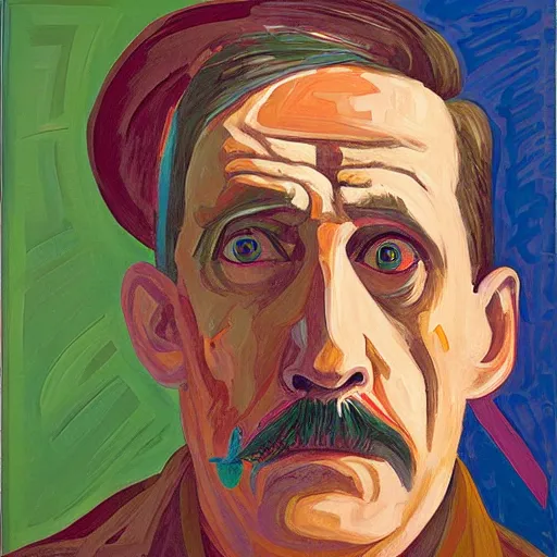 Image similar to portrait of billy childish, by dana schutz