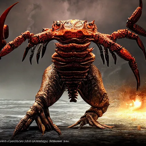 Prompt: crab monster, dark souls, elden ring