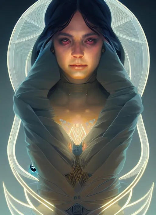 Image similar to symmetry!! portrait of raven from apex, intricate, elegant, glowing lights!! highly detailed, digital painting, artstation, concept art, smooth, sharp focus, illustration, art by artgerm and greg rutkowski and alphonse mucha