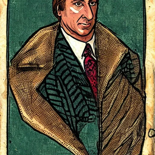 Prompt: saul goodman in a medieval bestiary