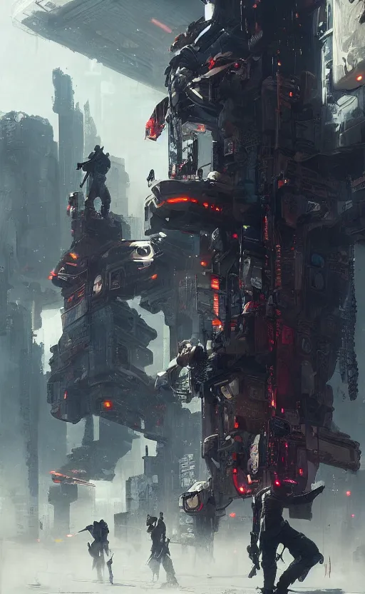 Image similar to cyberpunk samurai, crowd, cyber mech, machenic, arcane, by fortiche, by greg rutkowski, esuthio, craig mullins, wlop