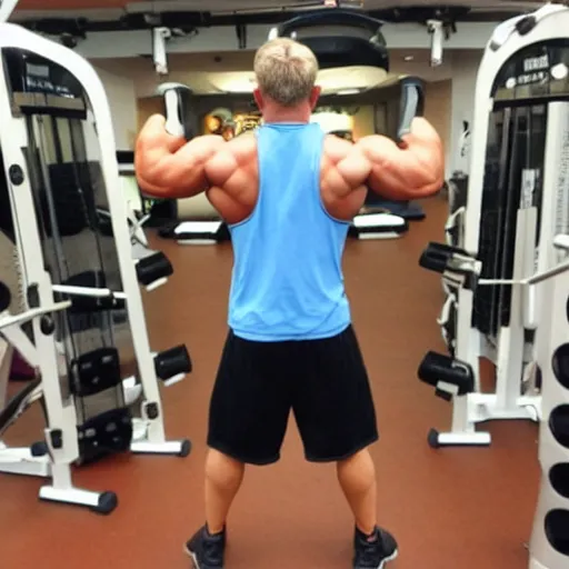 Image similar to muscular tardigrade at the gym, fat and strong, multiple arms lift many weights