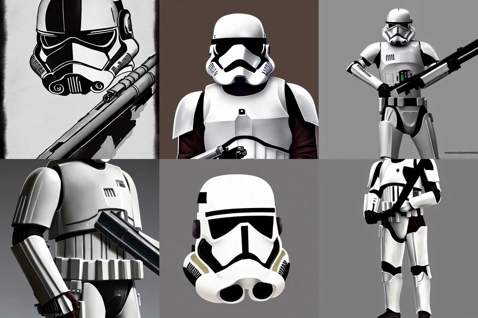 Prompt: clone trooper with lightsaber, star wars, trending on artstation, highly detailed