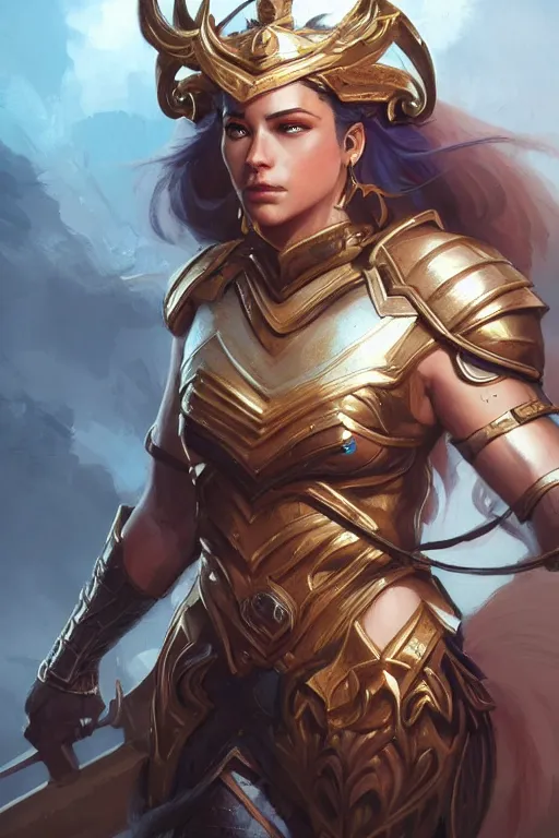 Image similar to amazon valkyrie athena, d & d, fantasy, portrait, highly detailed, headshot, digital painting, trending on artstation, concept art, sharp focus, illustration, art by artgerm and greg rutkowski and magali villeneuve