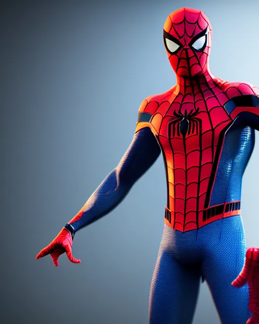 Image similar to full body shot film still of spider-man, 3d render, Unreal Engine, octane render, ray tracing, Unity, highly detailed, high quality, HD, 4k, 8k, realistic, sharp, trending