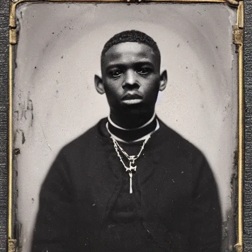 Prompt: A grime MC, ambrotype