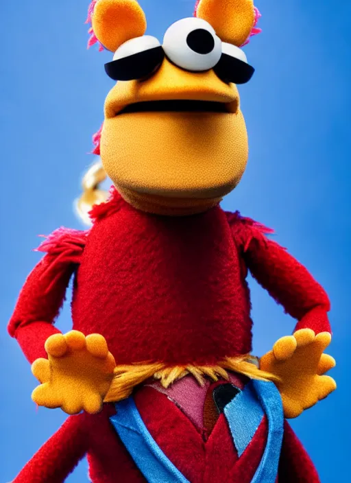 Image similar to studio portrait still of muppet thor from avengers infinity war as a muppet muppet as a muppet, 8 k, studio lighting, key light,