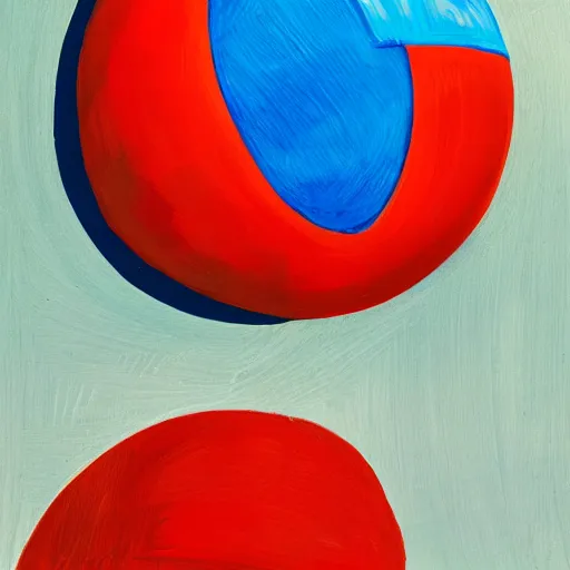 Image similar to red cube on a blue sphere