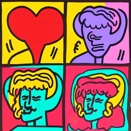 Image similar to Kaitlyn Michelle Siragusa, better known as Amouranth, full body portrait, by Peter Max, by keith haring, by andy warhol, by james gill