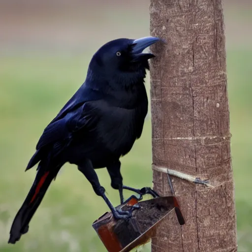 Prompt: a crowbar made out of crows