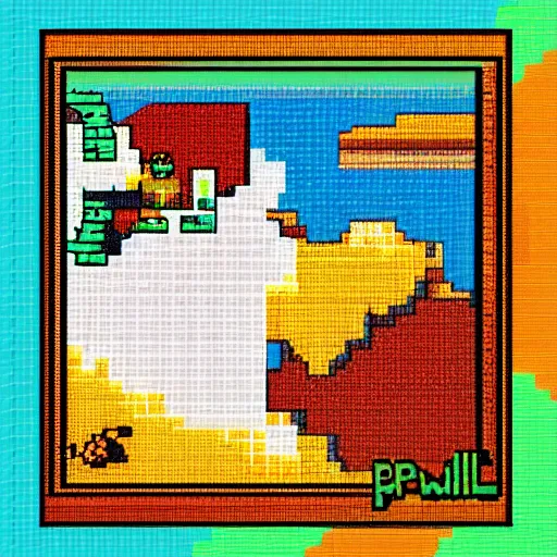 Image similar to pixel art, paul robertson