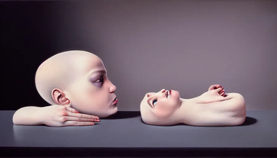 Image similar to the two complementary forces that make up all aspects and phenomena of life, by Gottfried Helnwein