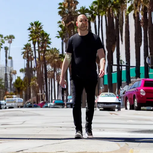 Image similar to andrew tate walking in las angeles