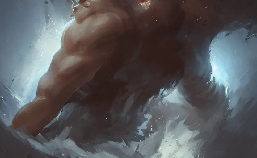 Image similar to A painting of Zeus trending on artstation in the style of Greg Rutkowski