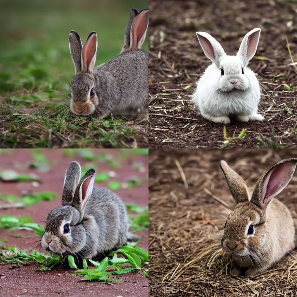 Prompt: a small but very angry bunny, photograph