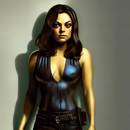 Image similar to Mila Kunis as a Bond girl, Michael Whelan, artstation