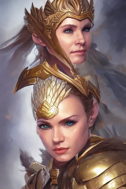 Image similar to amazon valkyrie athena, d & d, fantasy, portrait, highly detailed, headshot, digital painting, trending on artstation, concept art, sharp focus, illustration, art by artgerm and greg rutkowski and magali villeneuve