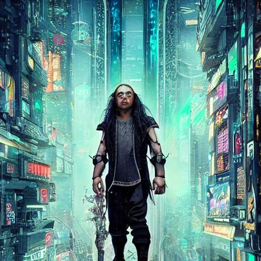 Image similar to Cyberpunk Hobbit