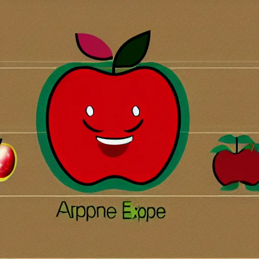 Image similar to a chart showing various expressions of an apple character