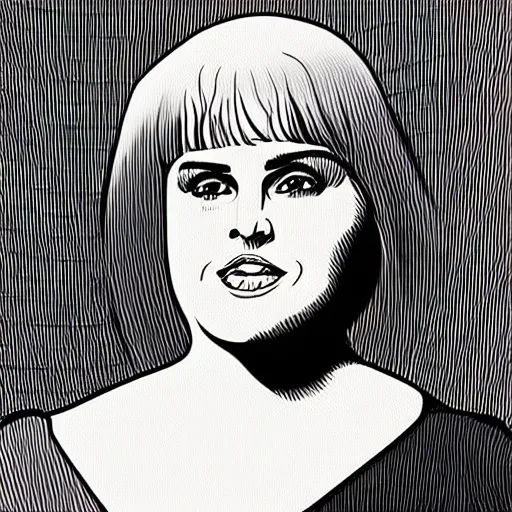 Image similar to “ rebel wilson retro minimalist portrait by jean giraud, moebius starwatcher comic, 8 k ”