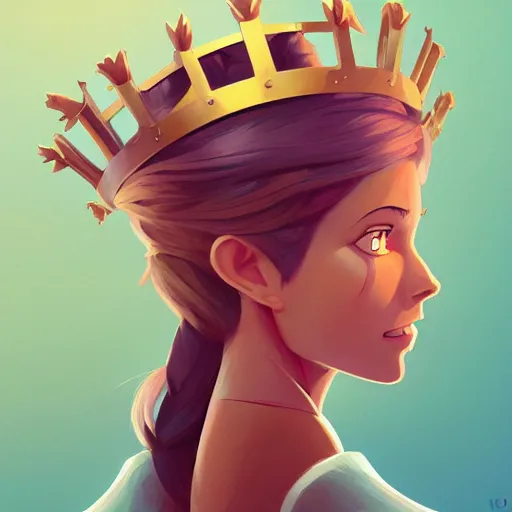 Image similar to face icon stylized minimalist tall girl with long hair and a crown on her head, loftis, cory behance hd by jesper ejsing, by rhads, makoto shinkai and lois van baarle, ilya kuvshinov, rossdraws global illumination,