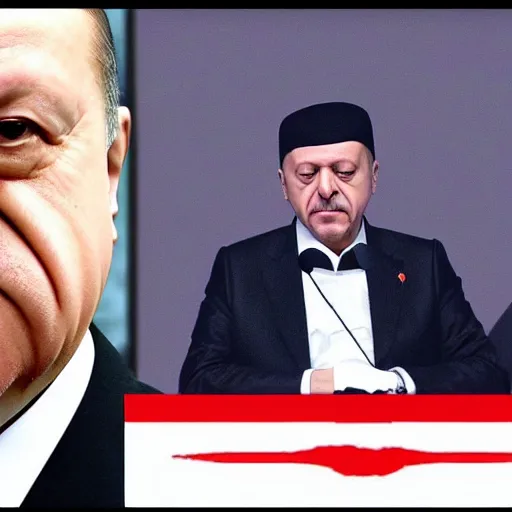 Image similar to recep tayyip erdogan becomes caliph, anime style