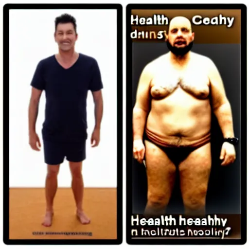 Image similar to a healthy man compared to an unhealthy man